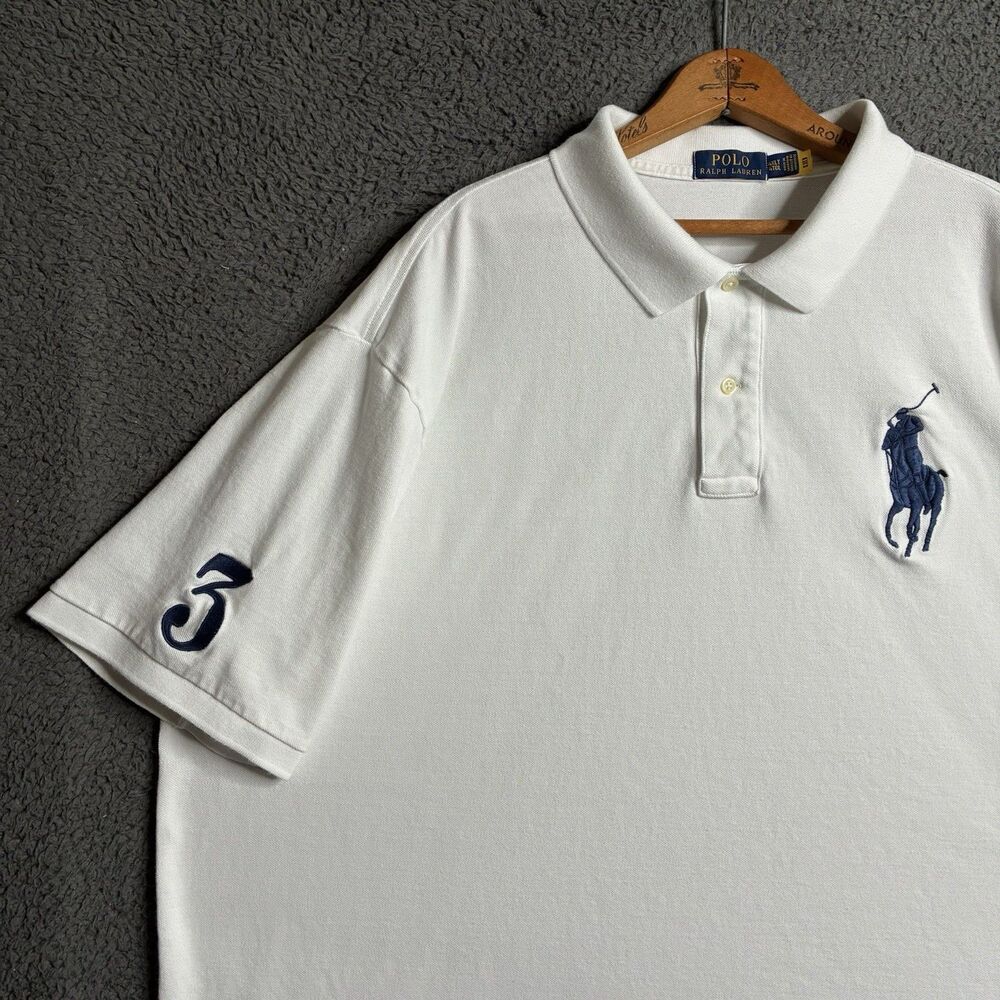 Polo Ralph Lauren White Big Pony Men’s Polo Shirt Size 4XLT Old Money Preppy